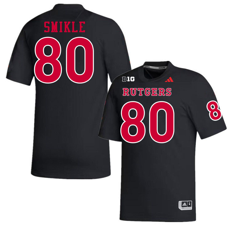 Men #80 Jordan Smikle Rutgers Scarlet Knights 2024 College Football Jerseys Stitched-Black
